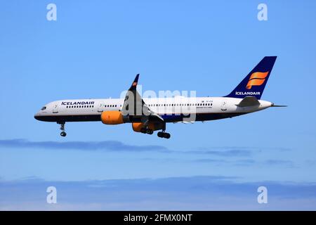 Reykjavik, Iceland – 02. July 2017: Icelandair Boeing 757-200 at Keflavik airport (KEF) in Iceland. Boeing is an aircraft manufacturer based in Seattl Stock Photo