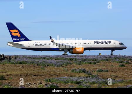 Reykjavik, Iceland – 02. July 2017: Icelandair Boeing 757-200 at Keflavik airport (KEF) in Iceland. Boeing is an aircraft manufacturer based in Seattl Stock Photo