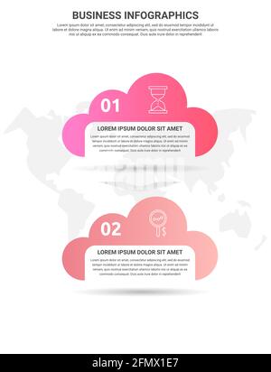 Vector infographic clouds. Business concept of 2 options. Abstract template with two steps for diagram, web, banner, presentations, flowchart, content Stock Vector