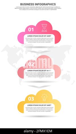 Vector infographic clouds. Business concept of 3 options. Abstract template with three steps for diagram, web, banner, presentations, flowchart Stock Vector