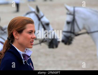 Charlotte Casiraghi beim Internationalen Springreitturnier in Valkenswaard in Holland.  Am 3. August 1986 kam sie in Monte Carlo als Charlotte Marie P Stock Photo