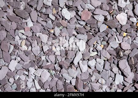 Close up area of slate chippings forming background texture Stock Photo