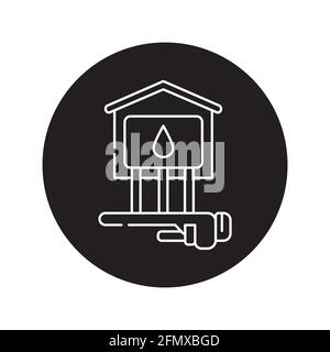 Engineering networks in private house color line icon. Pictogram for web page, mobile app, promo. UI UX GUI design element. Editable stroke. Stock Vector