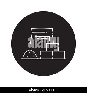 Building materials black glyph icon. Pictogram for web page, mobile app, promo. UI UX GUI design element. Editable stroke. Stock Vector