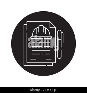 Estimate documentation color line icon. Pictogram for web page, mobile app, promo. UI UX GUI design element. Editable stroke. Stock Vector