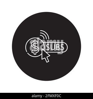 Paid subscription black glyph icon. Pictogram for web page, mobile app, promo. UI UX GUI design element. Editable stroke. Stock Vector