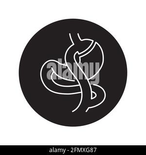 Gastric bypass (Roux-en-Y) olor line icon. Pictogram for web page, mobile app, promo. UI UX GUI design element. Editable stroke. Stock Vector