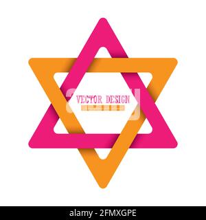 Two intertwining triangles. template for a logo, logo or brand, icon for websites and applications. Simple style. Stock Vector