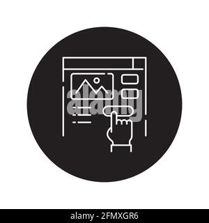 Streaming platform subscription black glyph icon. Pictogram for web page, mobile app, promo. UI UX GUI design element. Editable stroke. Stock Vector