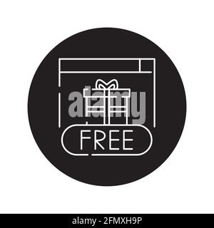 Streaming freemium black glyph icon. Pictogram for web page, mobile app, promo. UI UX GUI design element. Editable stroke. Stock Vector