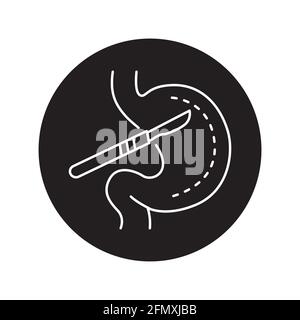 Stomach surgery olor line icon. Pictogram for web page, mobile app, promo. UI UX GUI design element. Editable stroke. Stock Vector