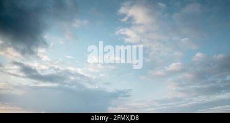 Beautiful blue sky with clouds in the evening Stock Photo