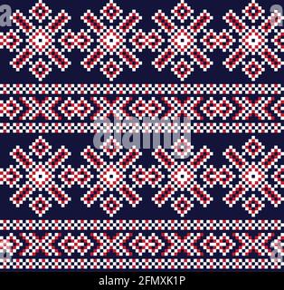 Christmas fair isle pattern background for fashion textiles, knitwear and graphics Stock Vector