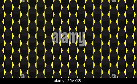 Black hexagons and yellow background Stock Vector