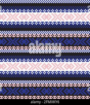 Christmas fair isle pattern background for fashion textiles, knitwear and graphics Stock Vector