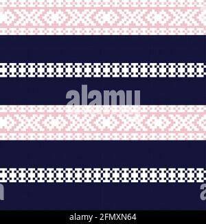 Christmas fair isle pattern background for fashion textiles, knitwear and graphics Stock Vector