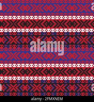 Christmas fair isle pattern background for fashion textiles, knitwear and graphics Stock Vector