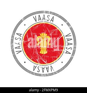 Vaasa city, Finland. Grunge postal rubber stamp over white background Stock Vector
