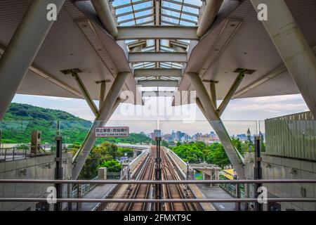 Kaohsiung, Taiwan 7/27/2019   Kaohsiung MRT World Games Station Platforms MRT Trains Stock Photo