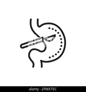 Stomach surgery line icon. Isolated vector element. Stock Vector