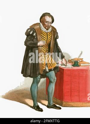 Montaigne, Michel Eyquem de Montaigne or Lord of Montaigne, 1533 - 1592.  Philosopher of the French Renaissance period. Stock Photo