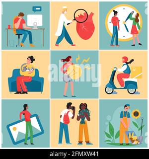 Cartoon Characters Of Different Professions Stock Vector Image & Art ...