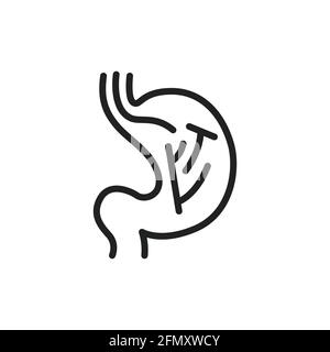 Endoscopy line icon. Isolated vector element. Stock Vector