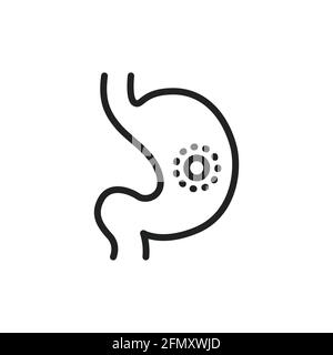 Gastritis line icon. Isolated vector element. Stock Vector