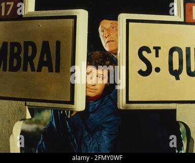 On the set, Gerard Oury and Jean-Paul Belmondo / The Brain / 1969