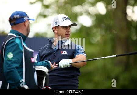 South Africa's Louis de Jager tees off on the 6th hole during day one of the Betfred British Masters at The Belfry golf course, Sutton Coldfield. Picture date: Wednesday May 12, 2021. Stock Photo
