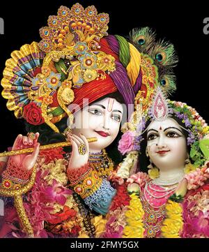 Indian God Radhakrishna, Lord Krishna, Indian Mythological Images Stock Photo