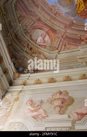 Frescoes in the 17th-century Villa Durazzo in the Italian town of Santa Margherita Ligure Stock Photo
