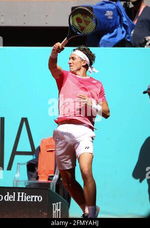 Casper Ruud of Norvegien during the Mutua Madrid Open 2021, Masters 1000 tennis tournament on May 4, 2021 at La Caja Magica in Madrid, Spain - Photo Laurent Lairys / DPPI Stock Photo