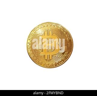Bitcoin token coin isolated on white background Stock Photo