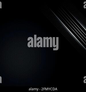 Perforated dark background with metal inserts - Vector illustration Stock Vector