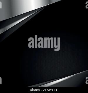 Perforated dark background with metal inserts - Vector illustration Stock Vector