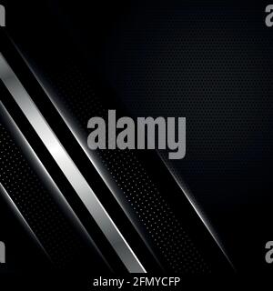 Perforated dark background with metal inserts - Vector illustration Stock Vector