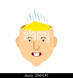 Porridge in head. Mess in head. vector illustration Stock Vector