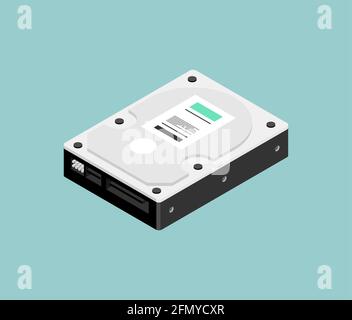 Hard drive hdd isolated. Vector illustration Stock Vector