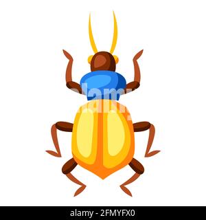 Illustration of colorful beetle. Stylized decorative insect. Stock Vector