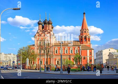 Moscow, Russia - 08 May, 2021, Church of St. Nicholas on Bolvanovka Stock Photo