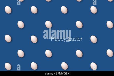 Happy easter decoration background, white eggs. Easter concept background Stock Photo