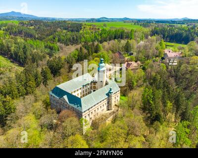 Lemberk Castle aerial view from above