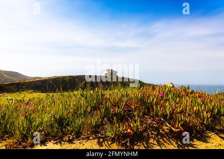Bunker Point on HW 1 in California, old and abandoned WW2 navy fortification Stock Photo