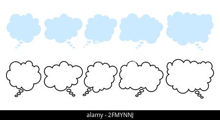Cloud speech bubbles, great design for any purposes. Conversation talk message balloon. Talk bubble speech icon. Abstract background set. Chat message Stock Vector