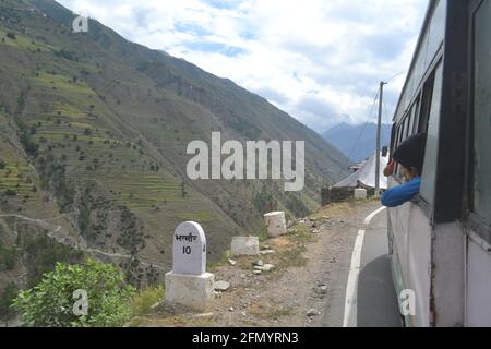 Beautiful View of Mountain Going to Manimahesh Yatra Stock Photo