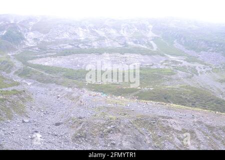 Beautiful View of Mountain Going to Manimahesh Yatra Stock Photo