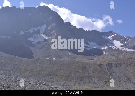 Beautiful View of Mountain Going to Manimahesh Yatra Stock Photo