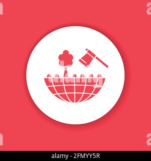 Deforestation black glyph icon. Environmental problems. Sign for web page, app. UI UX GUI design element Stock Vector