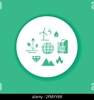 Natural resources black glyph icon. Sign for web page, app. UI UX GUI design element. Stock Vector